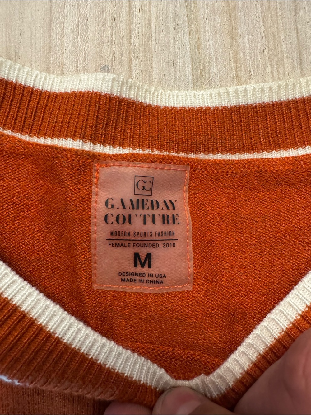 University of Texas Ruffle Sleeve Knit Tank - Rust - Picture 5 of 9